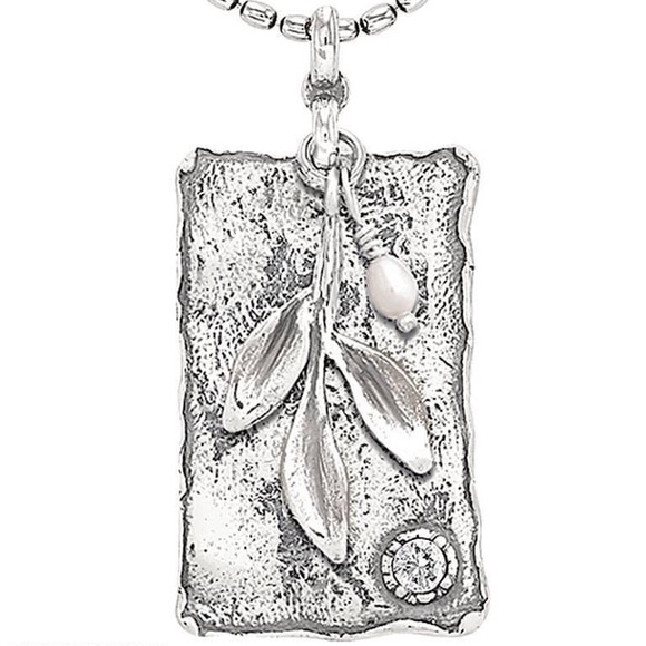 Vintage Silpada Sterling Silver Leaf Sprig Logo Pendant Necklace N2275 - Picture 3 of 16
